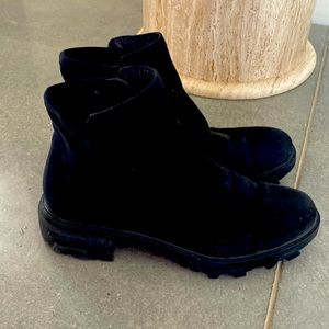 Lug Combat Boots…Black Suede Boots